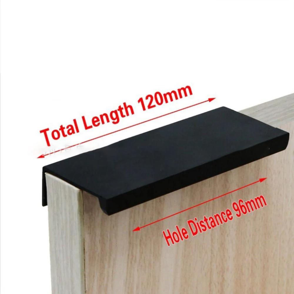 80/120/150/200mm White Hidden Cabinet Handles Aluminum Alloy Kitchen Cupboard Drawer Knobs Long Pull Handle with 16mm Screws