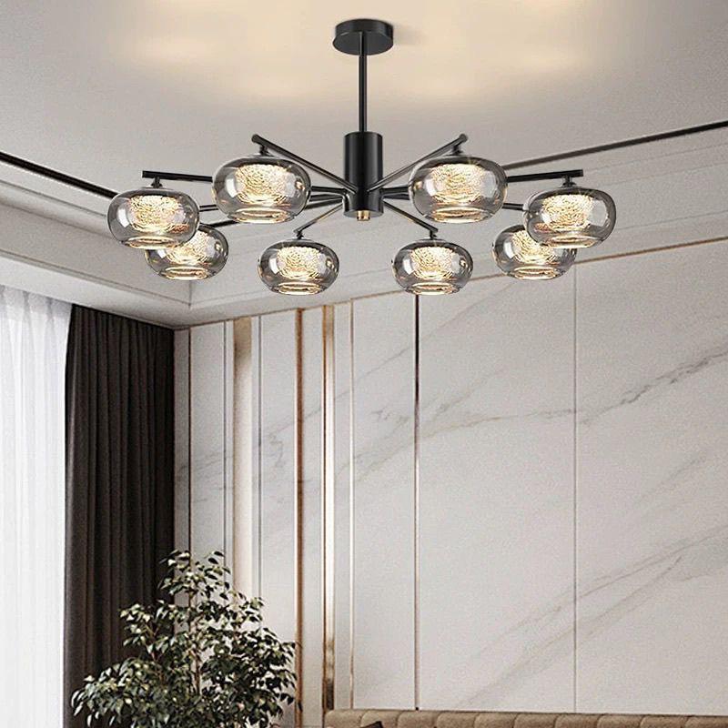 Nordic Retro Italian Luxury Glass Chandelier for Dining Rooms, Restaurants, Hotels, and Villas