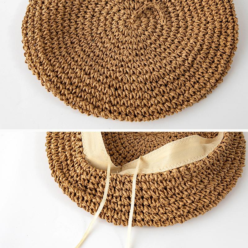 Vintage Beret Cap Fashion Women Casual Straw Weaving Beret Hat for Women French Spring Summer Retro Beanie Caps Hot Solid Color