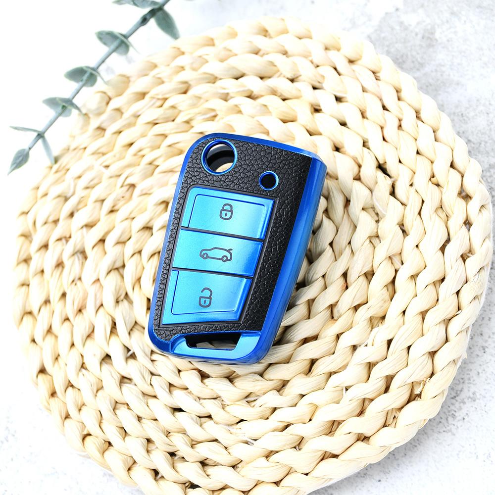 3 Butoane Piele TPU Pentru Volkswagen VW Tiguan SEAT Golf 7 ALLTRACK MK7 Ateca Leon FR 2 Ibiza Skoda Octavia Husă Carcasă Cheie Auto