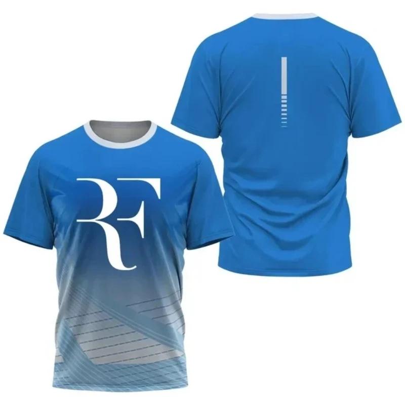Sommer Herren Tennis Trainingsuniform, Roger Federer Rücktritts-Gedenk-Sportshirt, Lässige und Bequeme Kurzarm-Oberteile