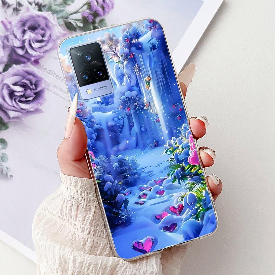 For Vivo V21e Case V2061 Cute Cat Lion Painted Cover Soft Silicone Phone Cases For Vivo V21 V2066 V2108 V 21 VivoV21 E 4G Fundas