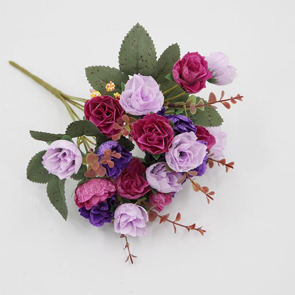 Multicolor Rose Bouquet Artificial Flower 21 Heads Simulation Flowers New Faux Rose Flower  Gifts