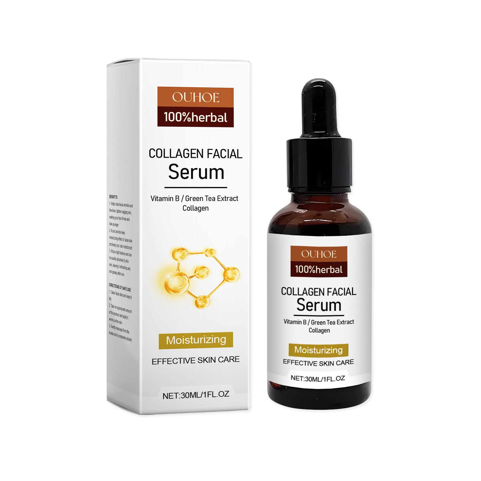 

Коллагеновая сыворотка Осветление Увлажнение Подтяжка Увлажнение Сужение пор Улучшение тусклости Тон Уменьшение тонких линий Эссенция для лица 30ml boxed