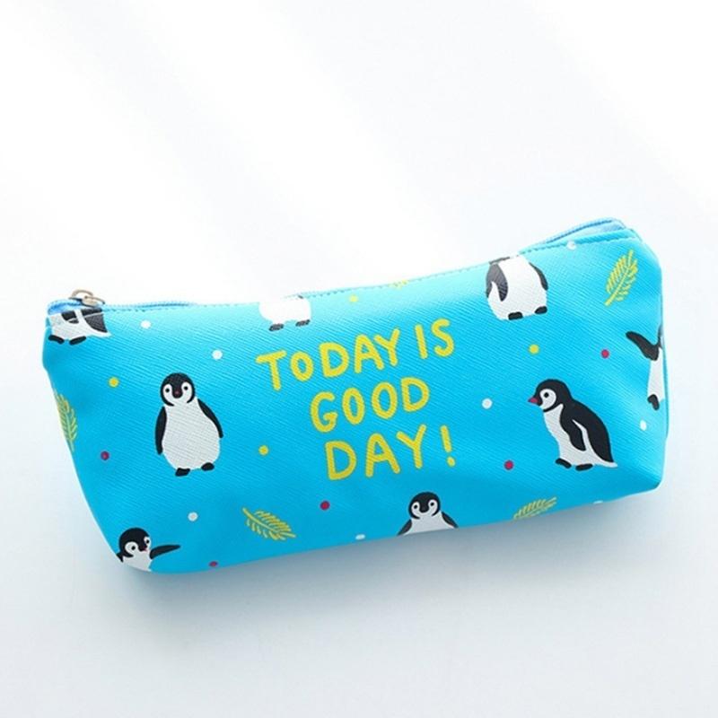 Cute Cartoon Animal Canvas Pencil Cases Creative Stationery Storage Pen Bag For Student