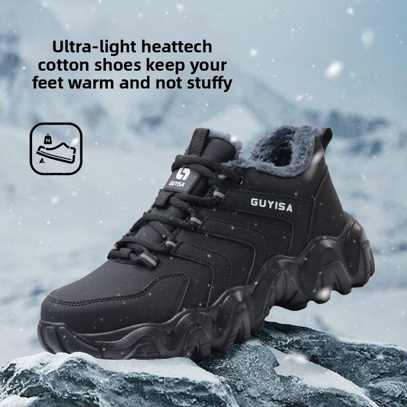 Fleece-lined Safety Sneakers for Men Woman Winter Steel Toe Boots Thickened Warm Woman Anti-smashing Work Shoes Protective 36-46