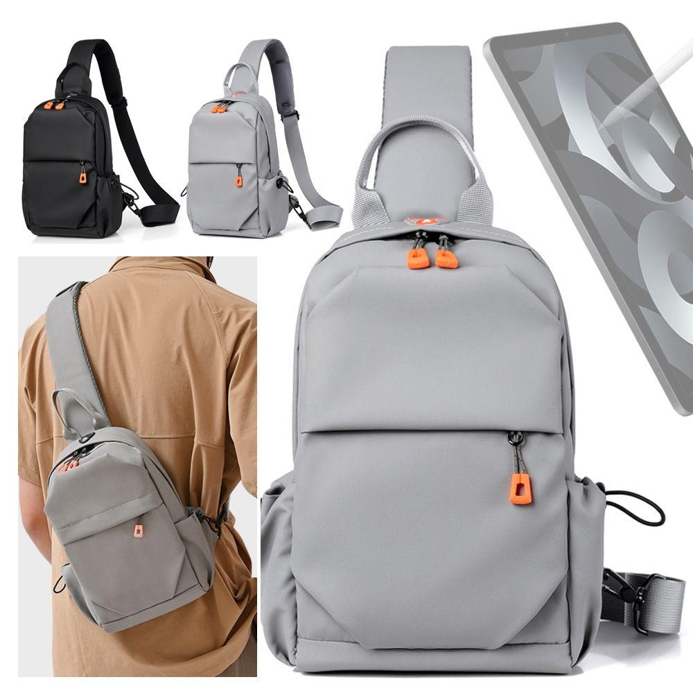 

with USB Charging Port Crossbody Bag PU Chest Pack Casual Men s Sling Bag