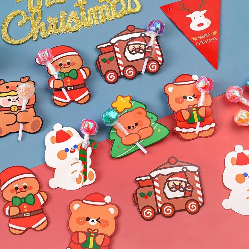 

100-Pack Christmas Lollipop Decoration Cards