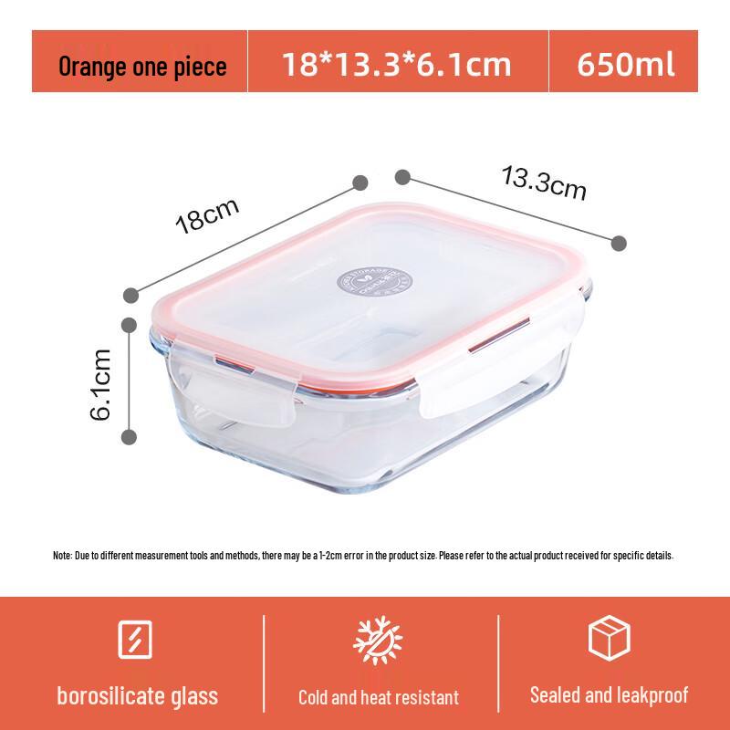 Chahua 650ml Rectangular Glass Food Container