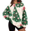 Women's Christmas Print Crewneck Sweatshirt Lightweight Casual Pullover for Holiday