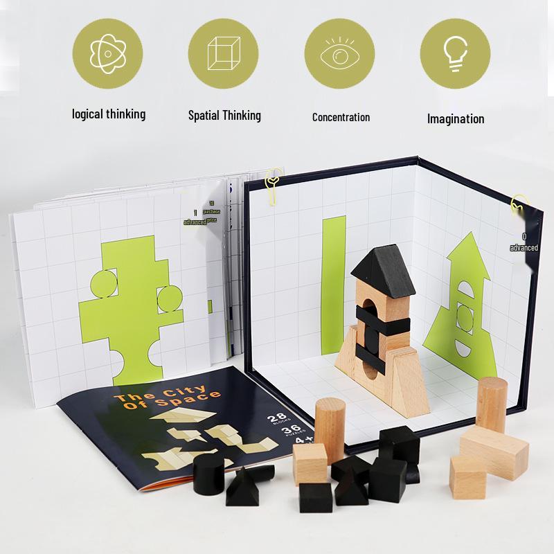 3D Space City Building Blocks Set: Geometric Shapes for Teaching Spatial Thinking