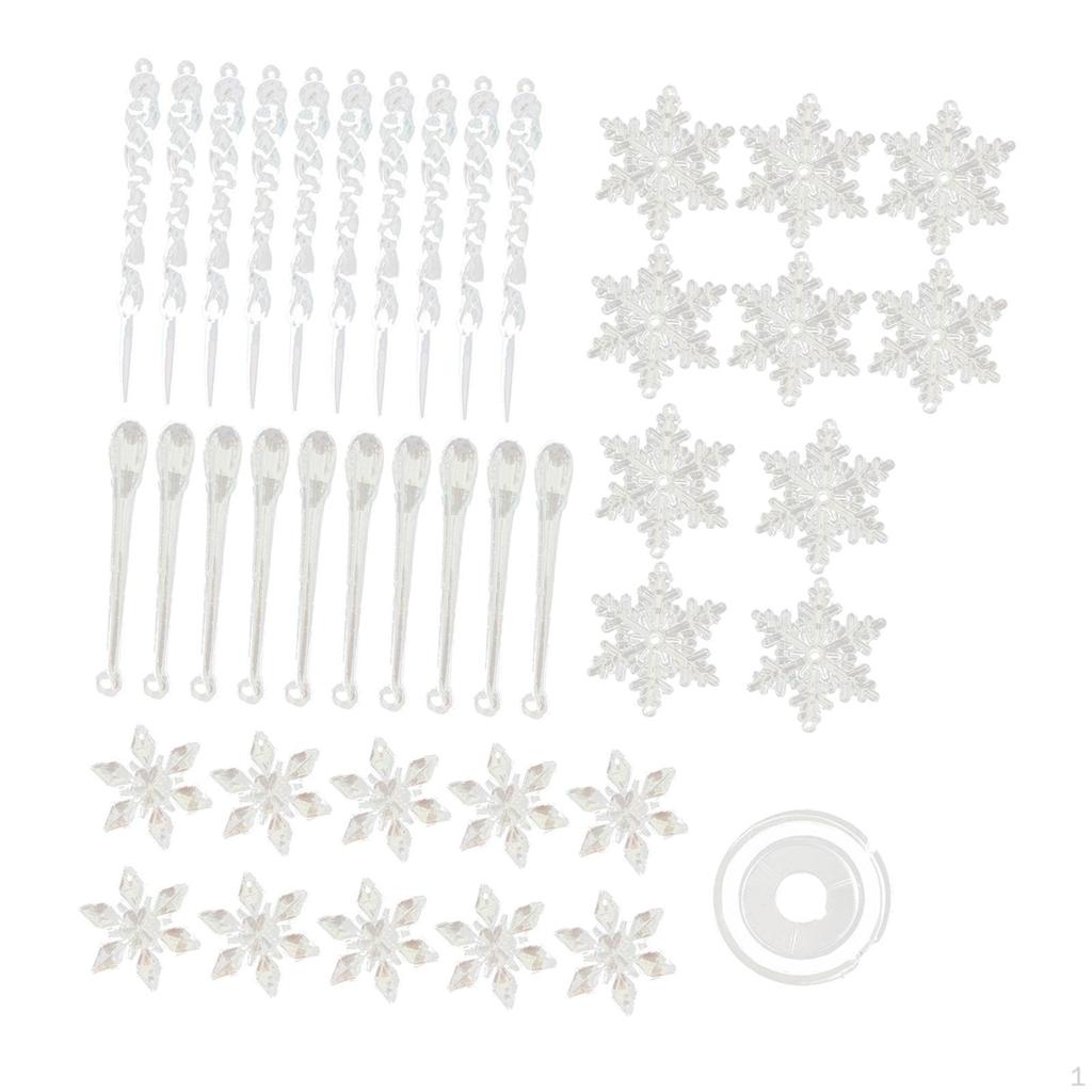 Christmas Tree Decoration Ornaments Snowflake Charm Pendant for Festival