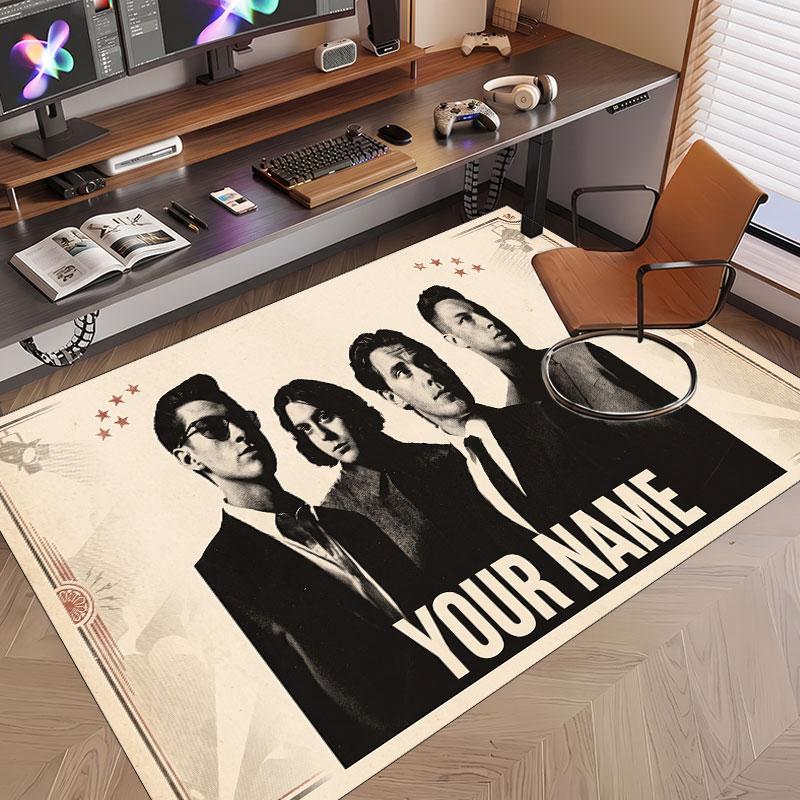 Custom Name Crystal Velvet Rug,Arctic Monkeys Comfortable Anti Slip Floor Mat For Room Decoration