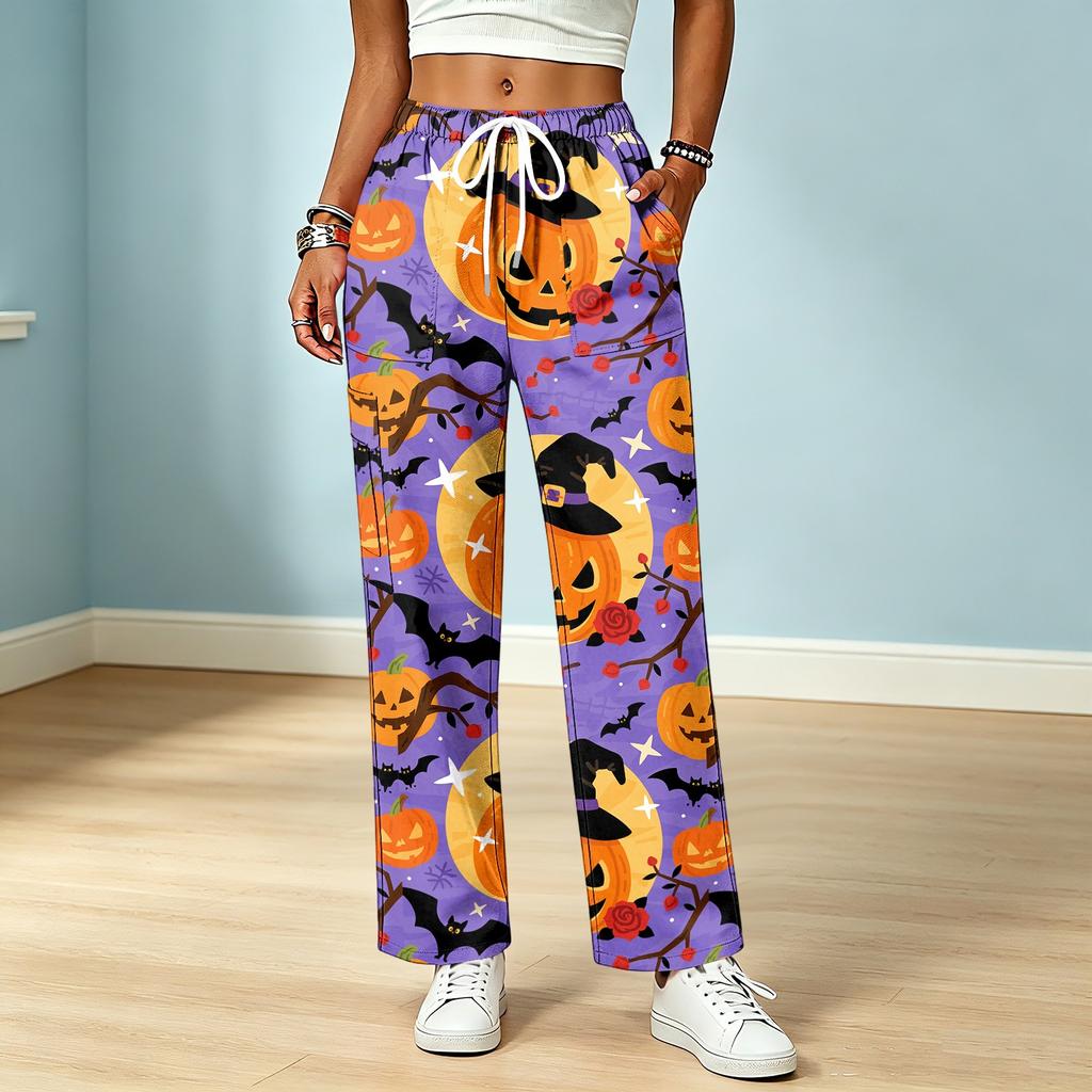 Women's Drawstring Elastic Waist Casual Pants with Pockets Color for Everyday Wear