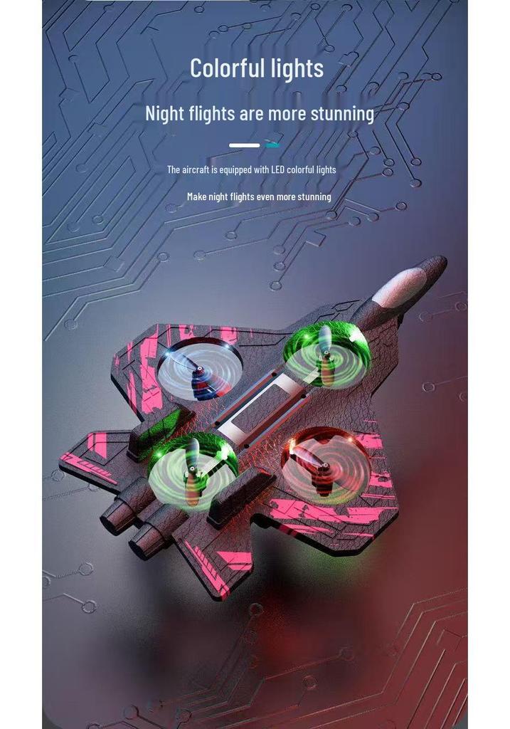 Popular Children's Remote Control Airplane Toy - Long Battery Life, Stunt Capable Fighter Drone Gift Box