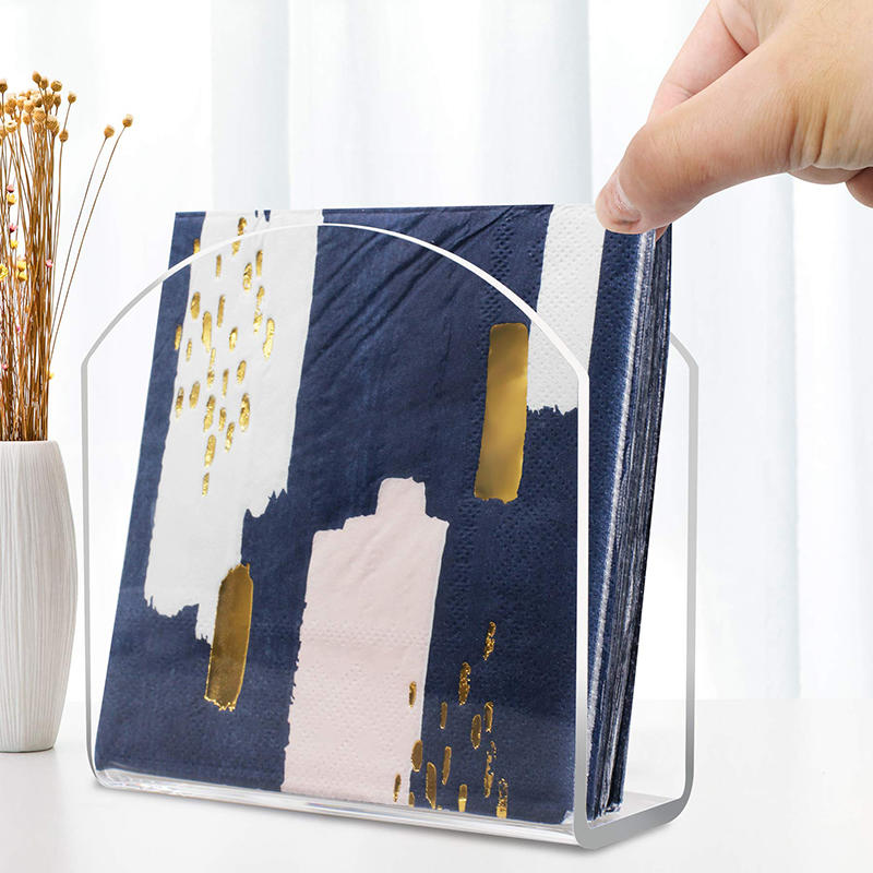 Napkin Organizer Transparent Napkin Holder Modern Acrylic Tissue Box Square Durable Tissue Paper Dispenser Case Vertical Holder