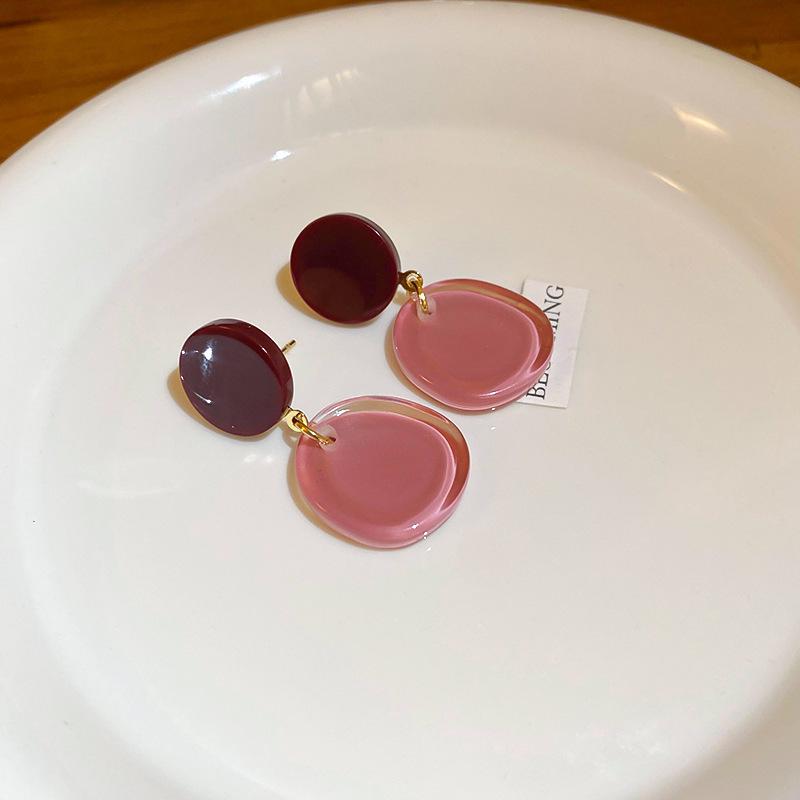 Kolczyki plisowane w kształcie litery U z efektem ombre Silver Needle: Retro Ekstrawagancki High-Endowy Styl Europejski i Amerykański dla Kobiet