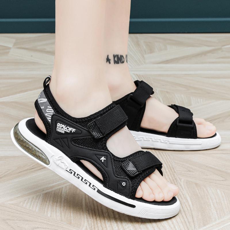 Fashion Summer Outdoor Men's Sandals Casual Anti-Slip Thick Bottom Soft Hiking Beach Flat Shoes EVA Outsole for Men Sport Black