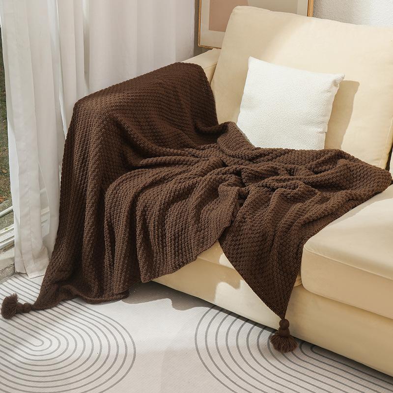 Small Thread Throw Blanket Couch Soft Knitted Sofa Cover Blanket Office Air Conditioning Nap Blanket Cozy Shawl Lounge Bed Blanket For Daily Use