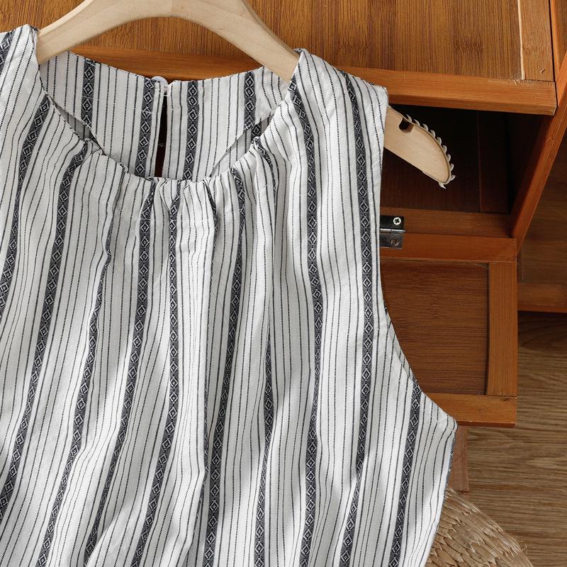 Premium Women's Vertical Stripe Vest – Korean Style Loose Summer Top 2025