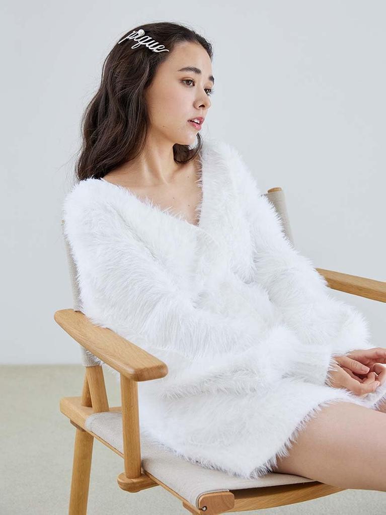 gelato pique Rabbit Moco Cardigan PWNT245110 OWHT Women's