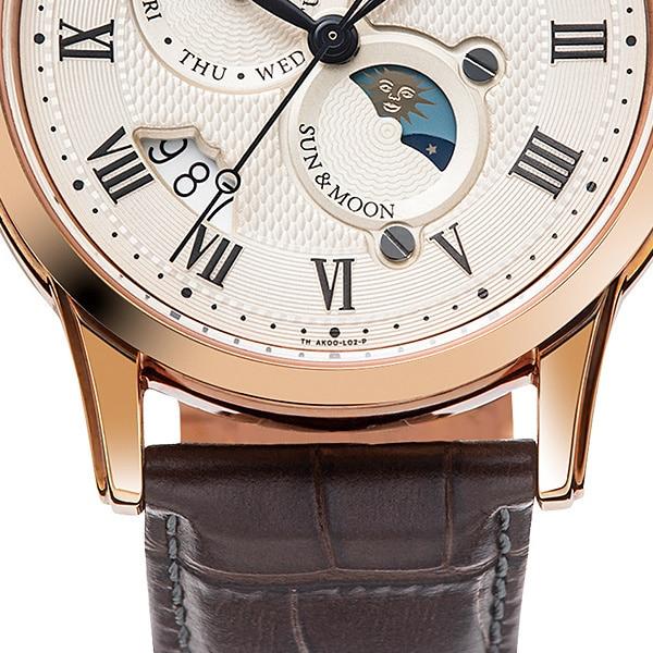 Orient Pánske RN-AK0001S (Orient Classic SUN&MOON) Okrúhle hodinky Hnedé Nerezové Viacručičkové Analógové