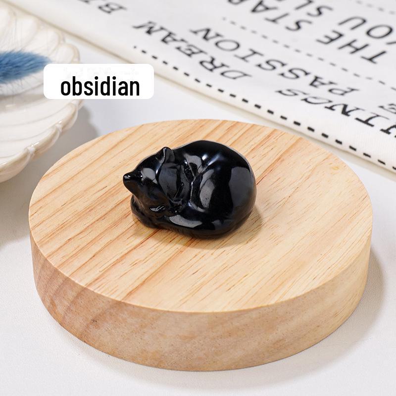 

Фигурки кошек из натурального хрусталя: Украшения из полудрагоценных камней ручной работы для домашнего декора 2x3.5x3.5 cm