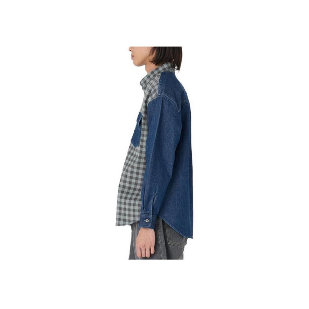 Levis Silver Tab Serie Lapptäcke Rutig Nedhasad Axel Långärmad Skjorta Herrskjortor Blå A57670003