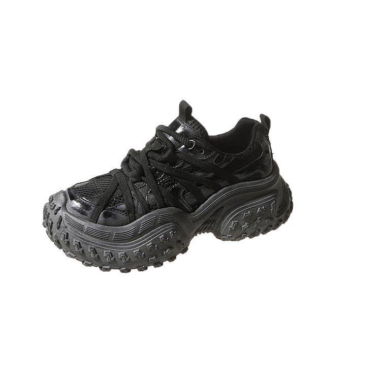 

Paris retro polished old Ankara red dad shoes women s 2025 autumn thick-soled heightening lace-up sports dirty shoes 35