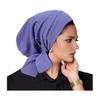 Turban Hat Lightweight Loose Fit Fully Cover Stretchy Knit Headscarf Pure Color