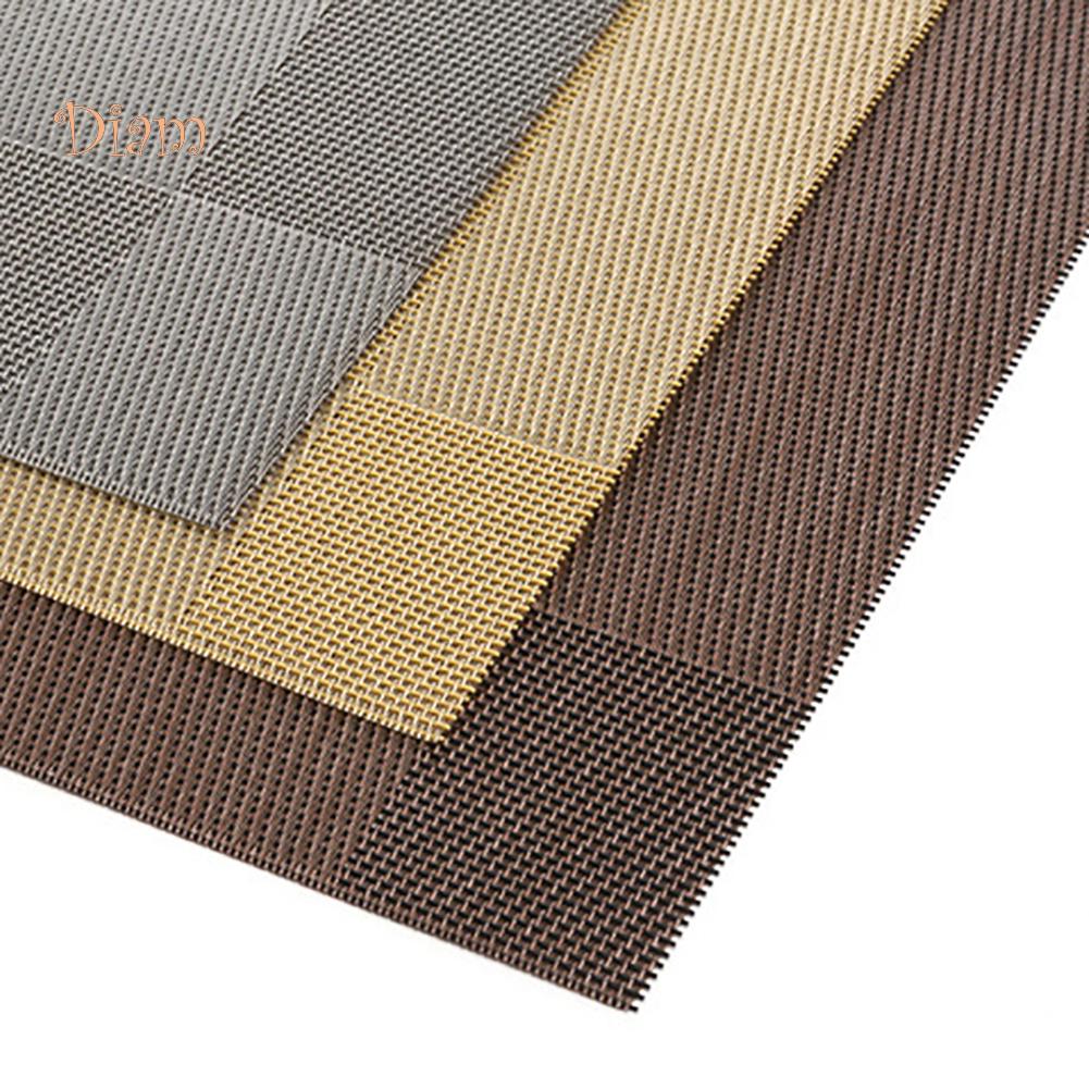 NO.HS PVC Rectangle Placemat Heat Insulated Bowl Dish Mat Dining Table Decor Heat Resistant Mat