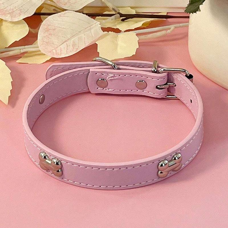 Leather No-Choke Pet Collar for Small and Medium Dogs and Cats