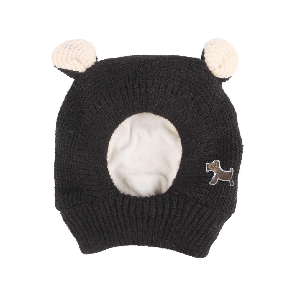 

Защита от шума Собачьи теплые наушники Ручной работы Собачья вязаная шапка Практичная зимняя собачья шапка Зима чёрный