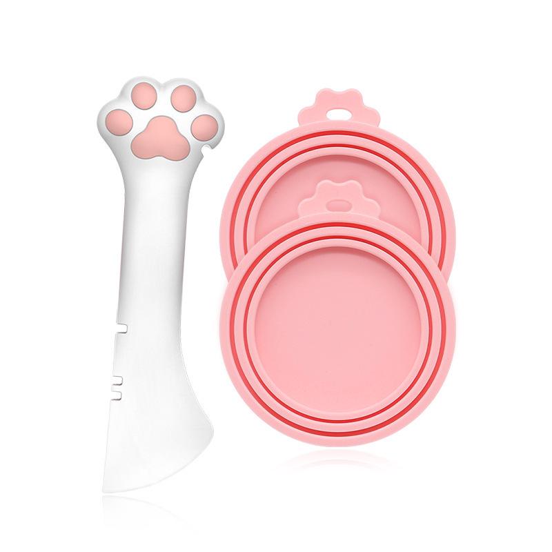 Auslaufsicherer Katzenfutterdosenöffner & Silikonlöffel-Set