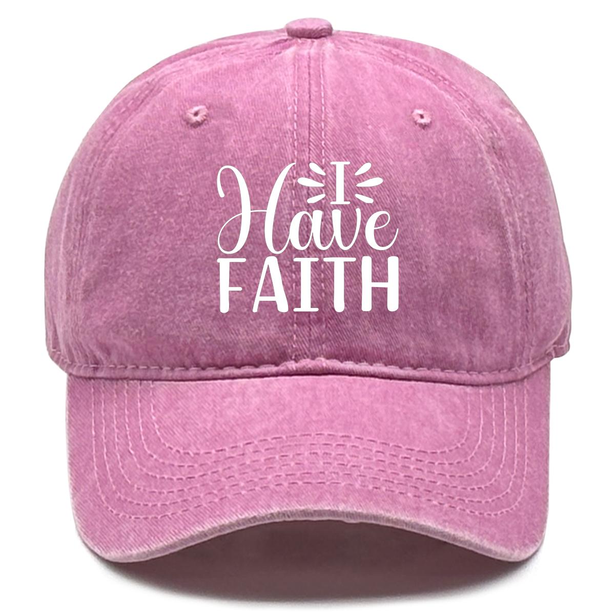 

I HAVE FAITH Print Snapback Sun Hat, Trucker Hat Solid Color Lightweight Fit Sun Protection Adjustable Baseball Hat as the picture розовый