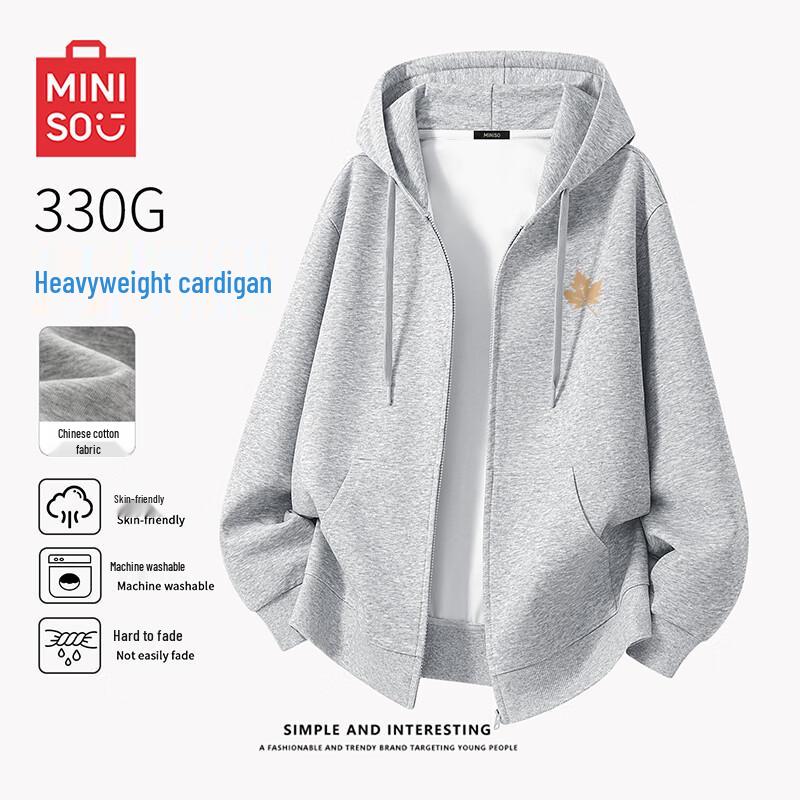 

MINISO Men s Heavyweight Zipper Hooded Sweatshirt 3XL
