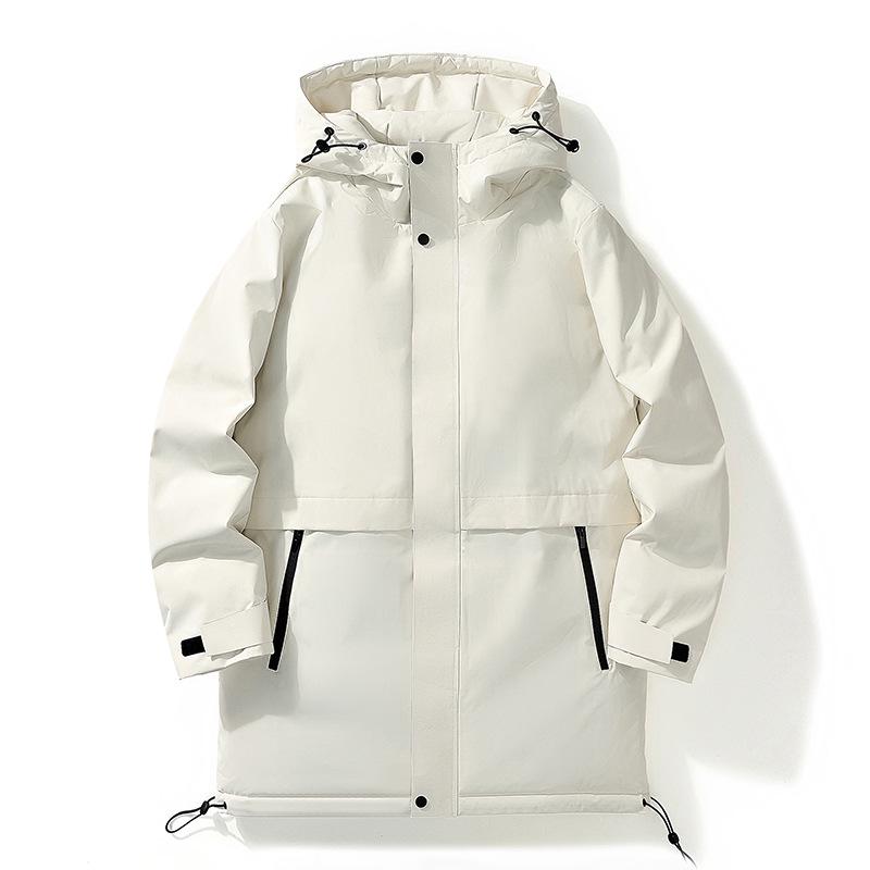 2025 Men's Winter Fashion Mid-Length Hooded Down Jacket - 90% White Duck Down Coat