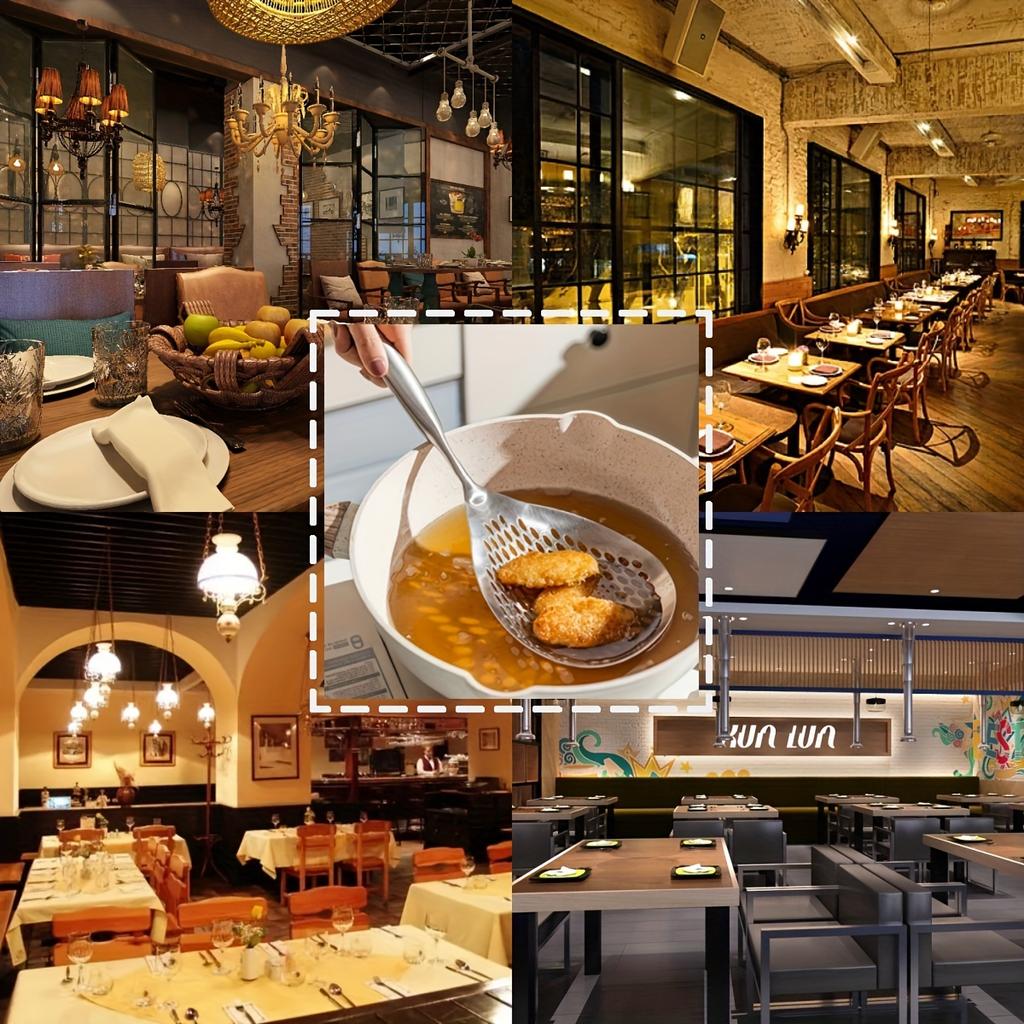 1 ks Nerezový velký cedník naběračka, Odolné kuchyňské sítko na smažení, horký hrnec, vaření a pečení, Pro použití v restauraci