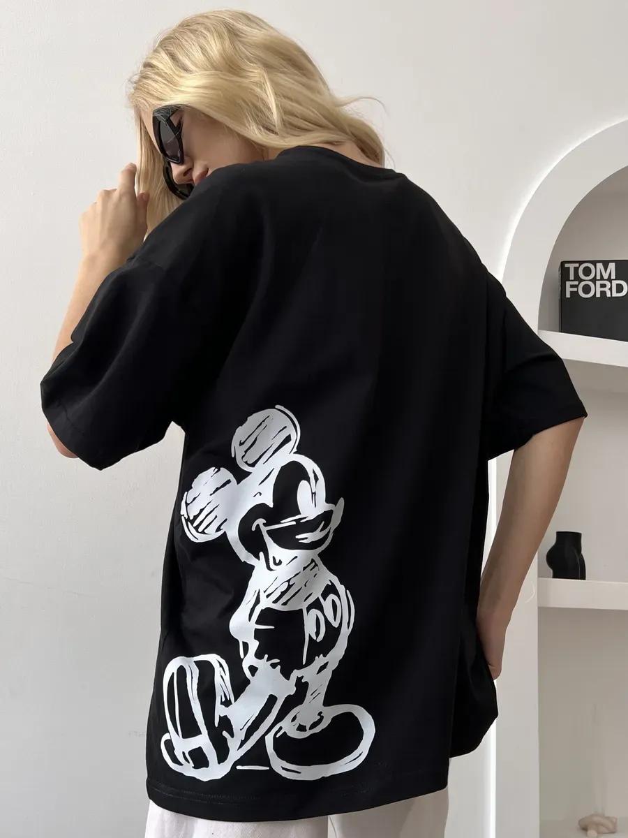 Youth summer oversized T-shirt with print inscription S