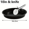 6/8/9/10in Deep Dish Pizza Pan with Pizza Cutter, Stainless Steel Black Nonstick Baking Sheet, Pie Pan, Baking Pan JXB