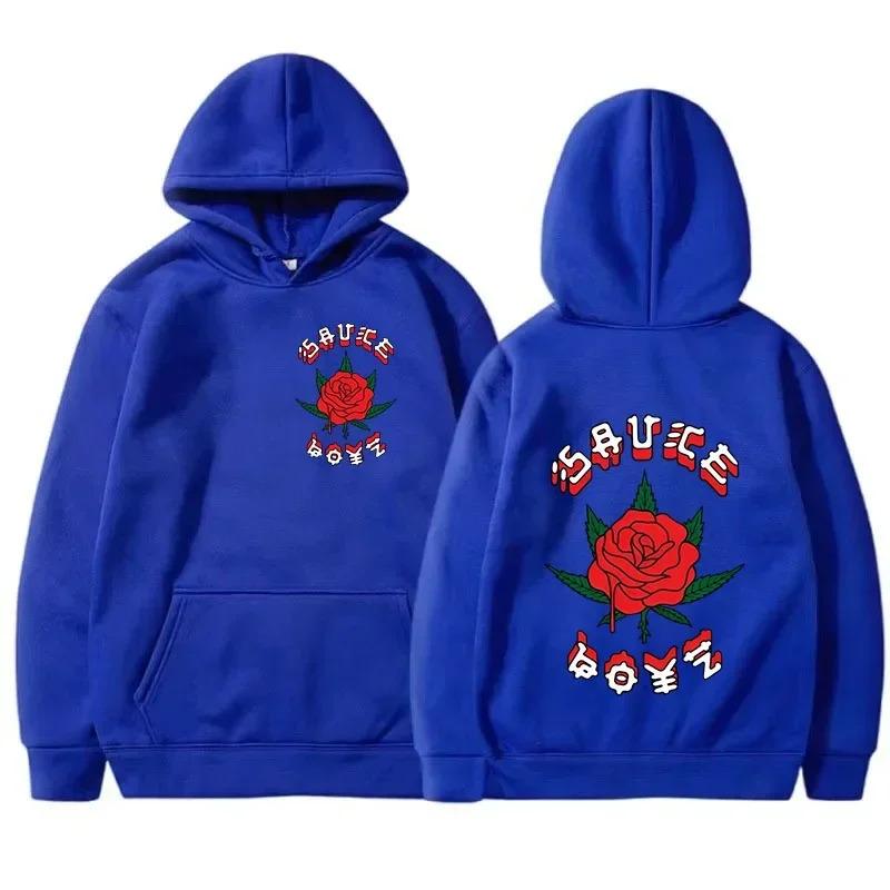 Rapper Carrion Printed Hoodie Hikikomori Pattern Hoodie Tracksuit for Men Fleece Loose Sweatshirt