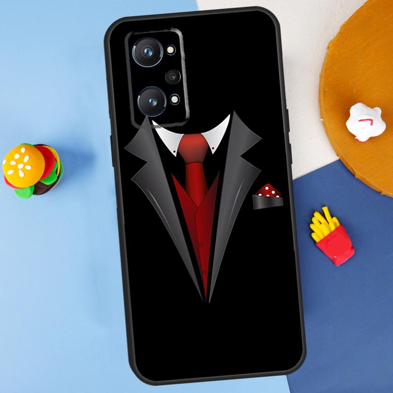 Man Suit Shirt Tie For Realme GT7 Pro GT 6T 6 5 C67 C61 C55 C53 C51 C21Y C25S C75 10 11 12 13 14 Pro Plus Case