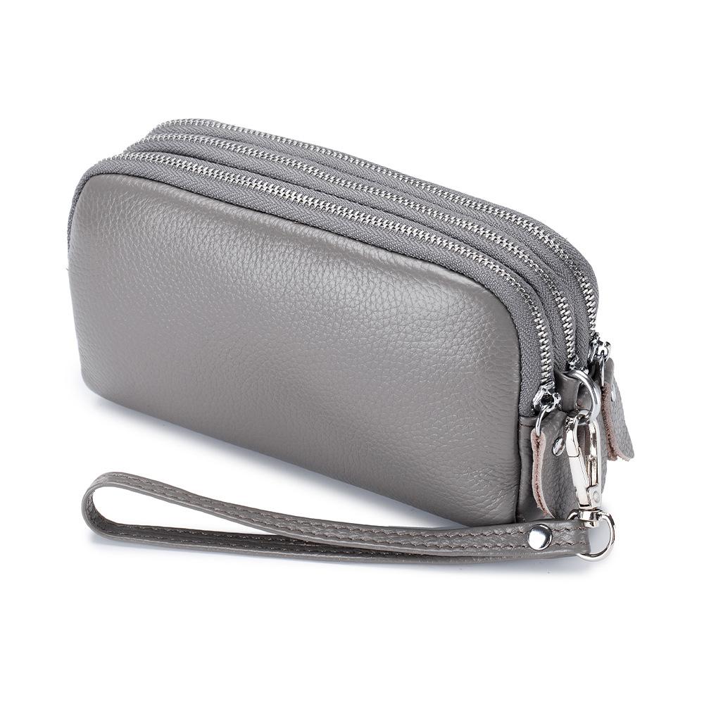 Fashion Long Wallet  genuine leather Clutch Walllet Phone Pocket Casual Organizer Clutches Rfid Purse phone bag red