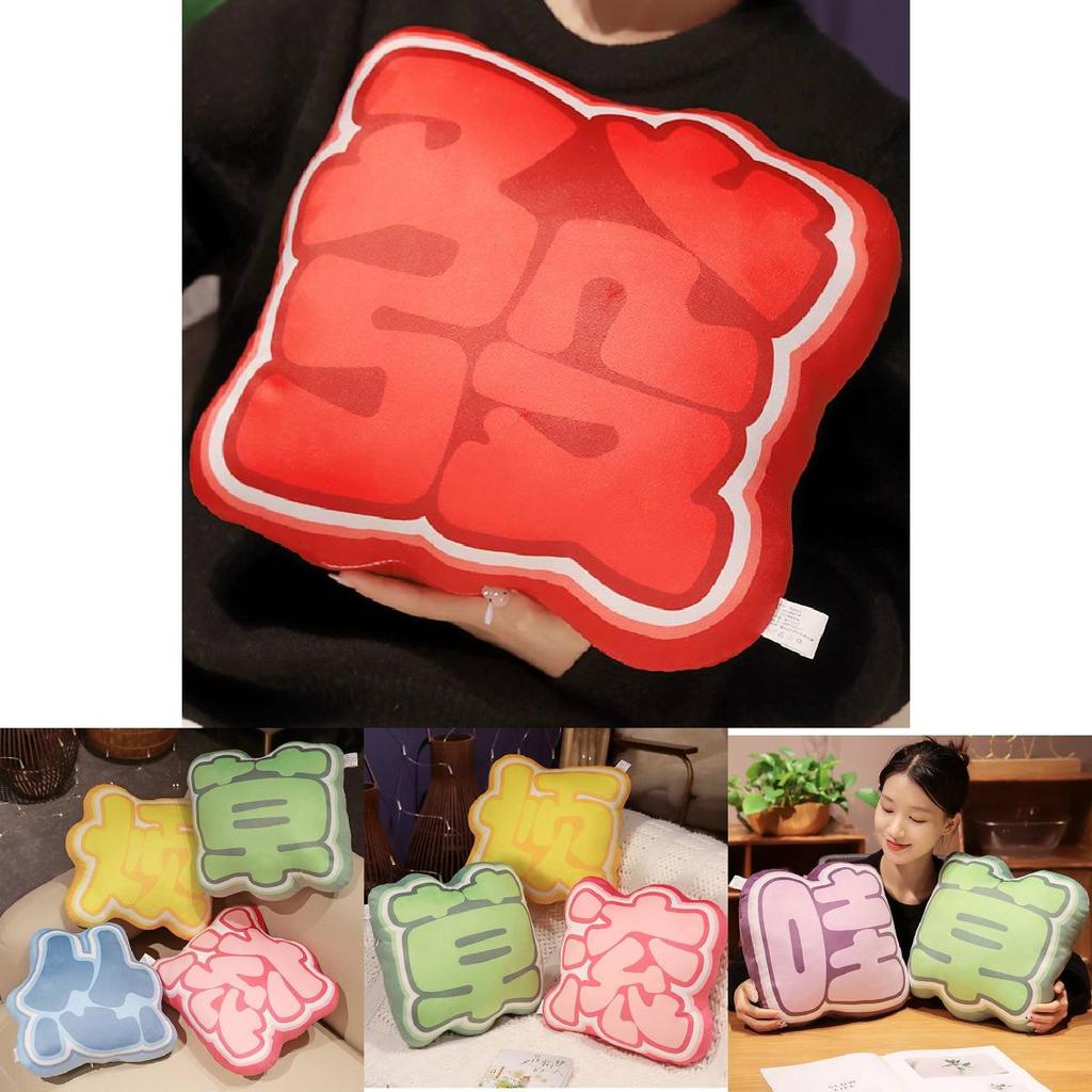 Lustiges Grafik-Dekokissen Weiches Plüschkissen mit Schrulligen Ausdrücken für Geschenke