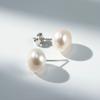Trumium 100% 925 Silver Handpicked Freshwater Natural Pearl Stud Earrings for Women High Quality Simple Pearl Earring