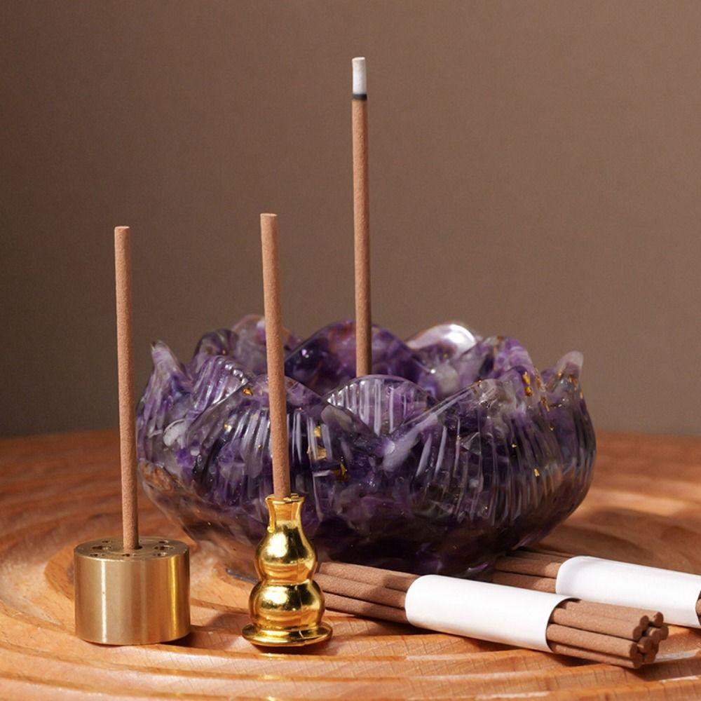 Lotus Shape Crystal Incense Holder Creative Jewelry Storage Container  Crystal Storage