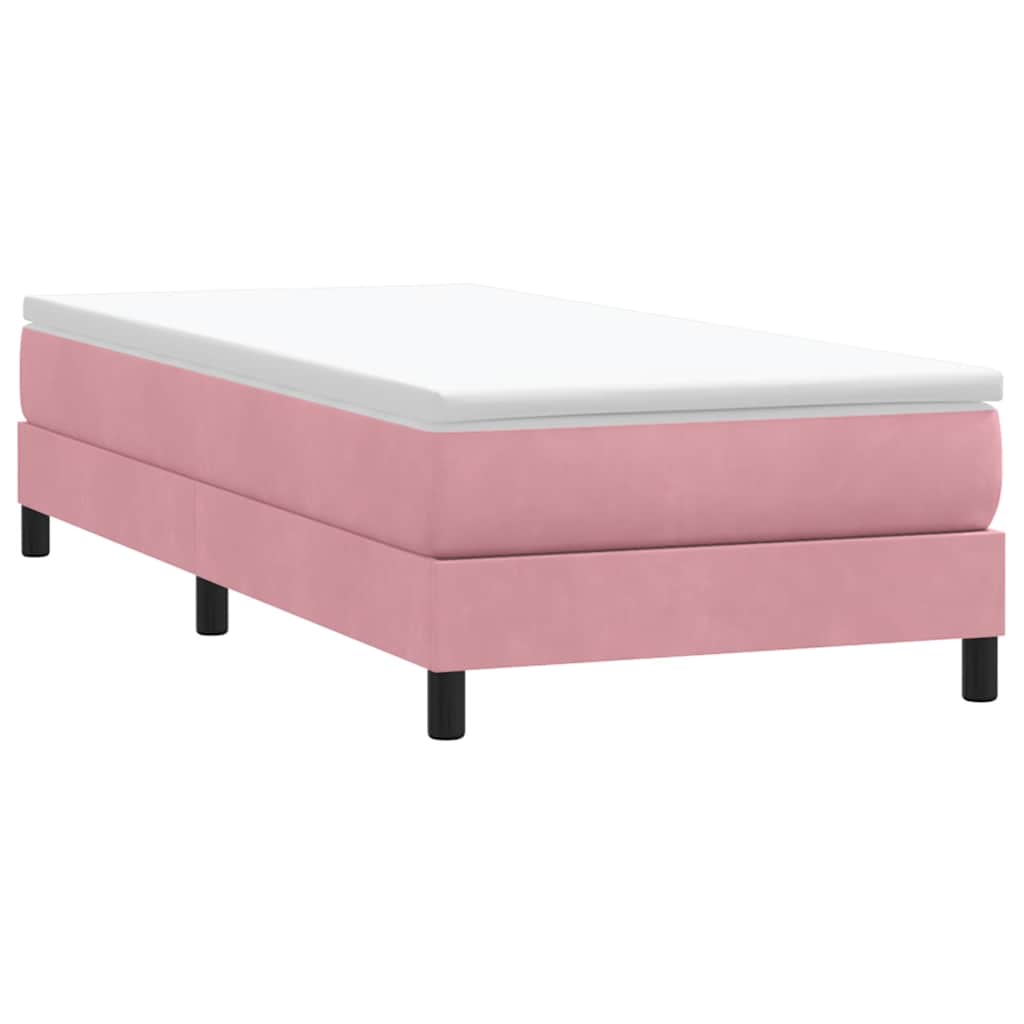 Łóżko Box Spring Bez Materaca Różowe 90X210 Cm Aksamit