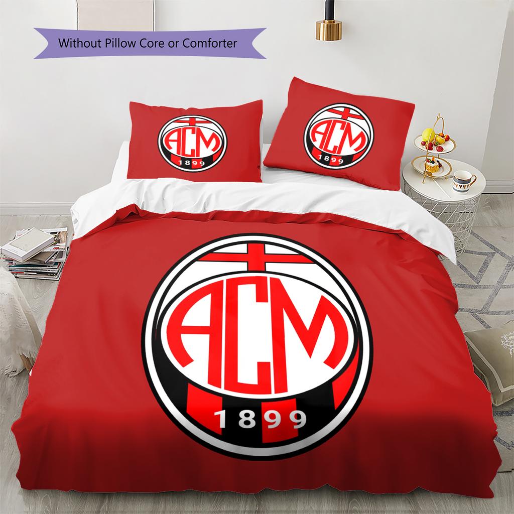 AC Milan Pattern Bedding Home Decoration Birthday Gift (1 * duvet cover + 2 * pillowcase, without core)