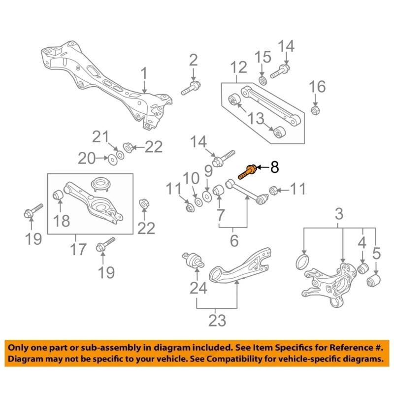 Rear Suspension Eccentric Screw Arm Screw for ix35 11-18 Cams Bolt 55233-3R000 546403R000 Replacement Accessories