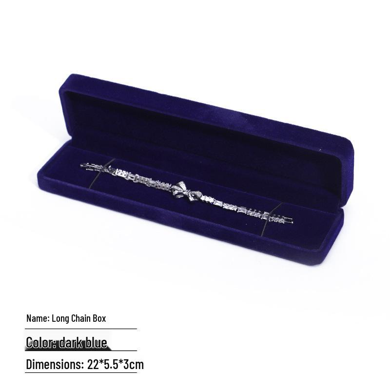 Rounded Corner Velour Pearl Necklace & Bracelet Jewelry Box Velvet Packaging